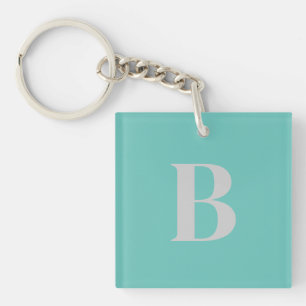Exklusiv Light Teal Grått Monogram Initial Brev