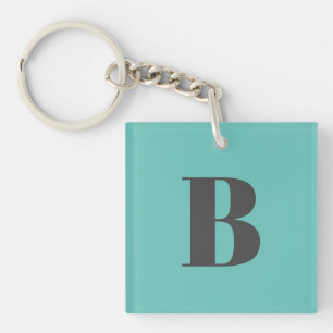 Exklusiv Light Teal Grått Monogram Initial Brev