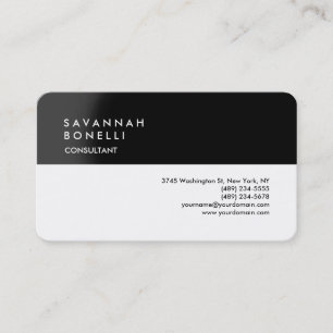 Exklusiv Modern Black White-Trendig - minimalistis Visitkort