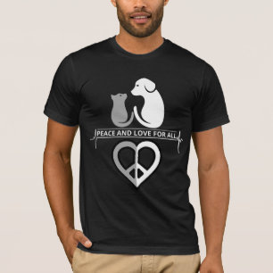 Exklusiv Peace and Kärlek for All World Design T Shirt