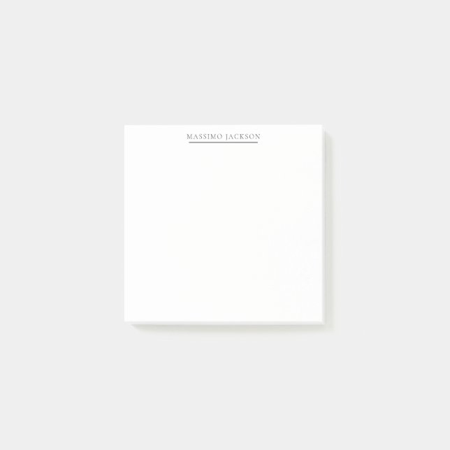 Exklusiv Personlig Klassisk Svart Vit Post-it Block (Framsida)