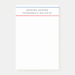 Exklusiv Personlig Modern Blå Röd Vit Post-it Block