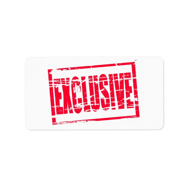 Exklusiv röd gummi frimärke, effekt adressetikett (Framsidan)