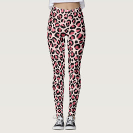 Exklusiv rosa leopard abstrakt leggings