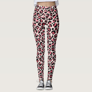 Exklusiv rosa leopard abstrakt leggings