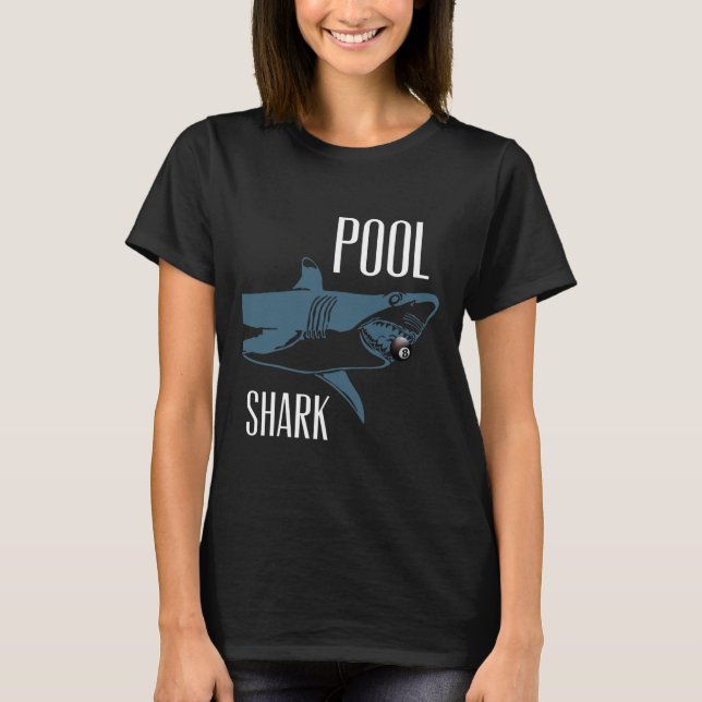 Exklusiv Shark Billiards Hustler T Shirt for (Framsida)
