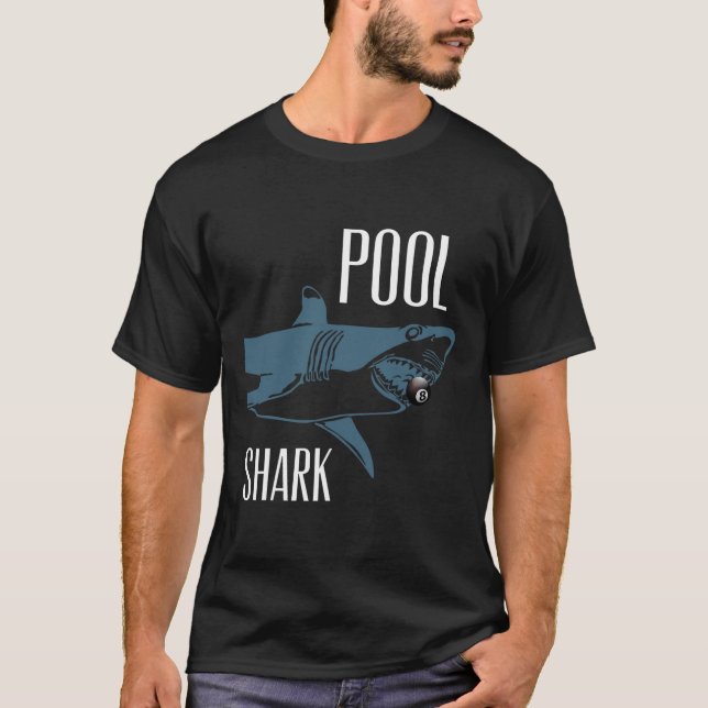 Exklusiv Shark Billiards Hustler T Shirt for (Framsida)