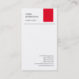 Exklusiv Speciell Red White Modern Minimalist Visitkort