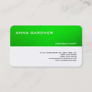 Exklusiv Trend White Grönt Rand Kreativ Modern Visitkort