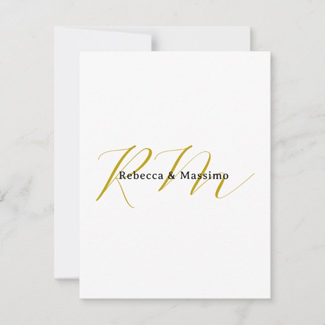 Exklusiv unik guld färg monogram modernt namn anteckningskort (Framsida)