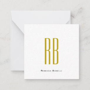 Exklusiv unik guld färg monogram modernt namn anteckningskort