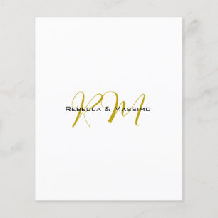 Exklusiv unik guld färg monogram modernt namn flygblad