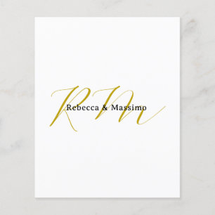 Exklusiv unik guld färg monogram modernt namn flygblad