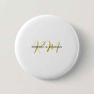 Exklusiv unik guld färg monogram modernt namn knapp