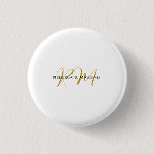 Exklusiv unik guld färg monogram modernt namn knapp