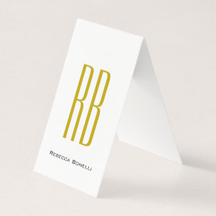 Exklusiv unik guld färg monogram modernt namn kort