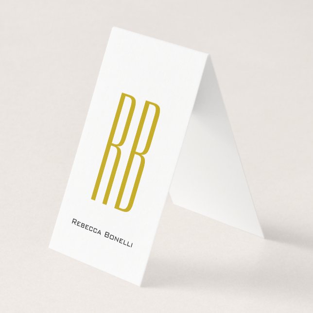 Exklusiv unik guld färg monogram modernt namn kort (Framsida)