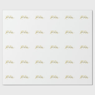 Exklusiv unik guld färg monogram modernt namn presentpapper