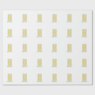 Exklusiv unik guld färg monogram modernt namn presentpapper