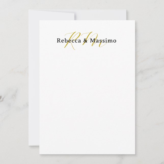 Exklusiv unik guld färg monogram modernt namn spara datumet (Framsida)