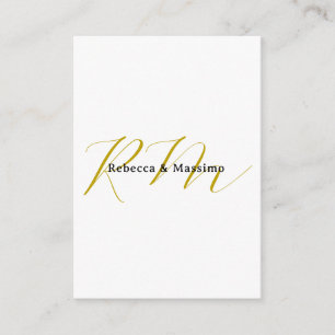 Exklusiv unik guld färg monogram modernt namn tilläggskort