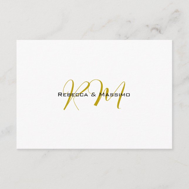 Exklusiv unik guld färg monogram modernt namn tilläggskort (Framsida)