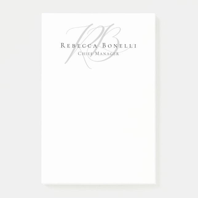 Exklusiv unik monogram-profilnamn post-it block (Framsida)