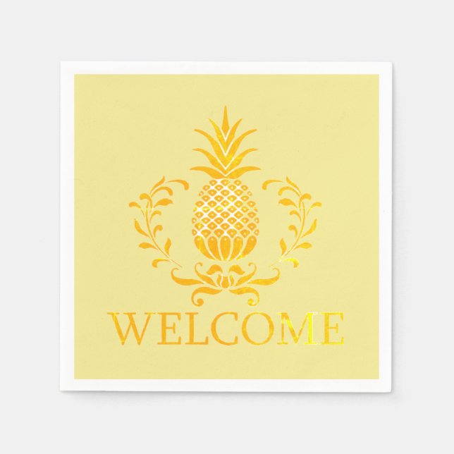Exklusiv välkomstskylt med ananas pappersservett (Framsidan)