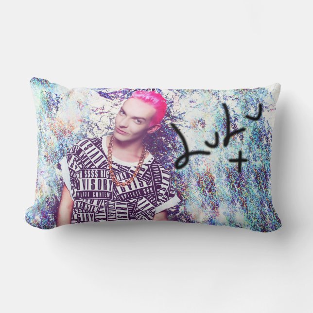 Exklusiven plast- undertecknad "LuLu" dämpar Lumbarkudde (Framsida)