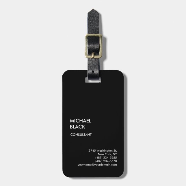 Exklusivens Speciella svarta unika, moderna, minim Bagagebricka (Vertikal Framsida)