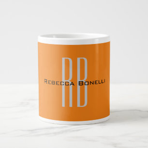 Exklusivens unika Orange Initialer Monogram Modern Jumbo Mugg