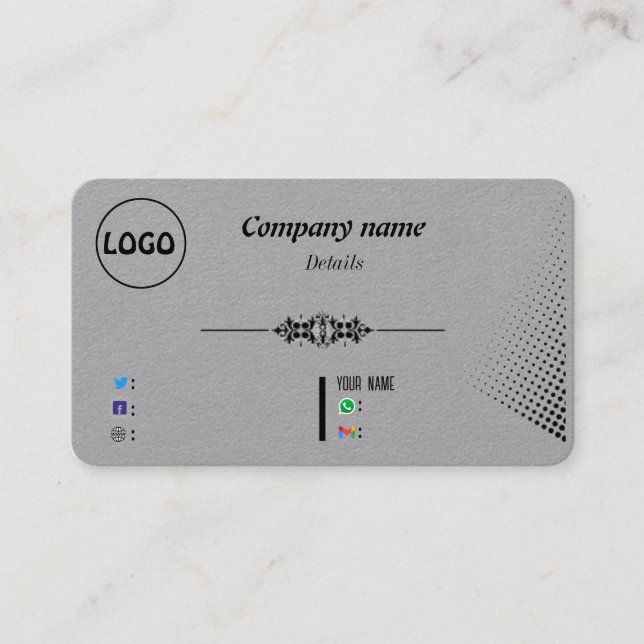 exklusivens utformning av visitkort (Framsida)