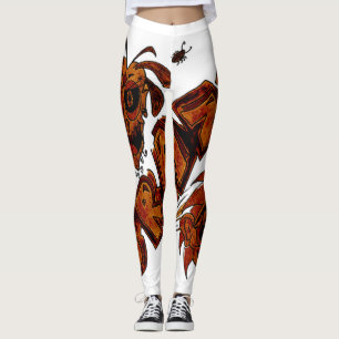 Exklusivens utformning. Orange Brown Crazy Leggings