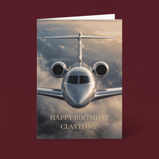 Exklusivt privat jetplan födelsedag kort (Skapare uppladdad)
