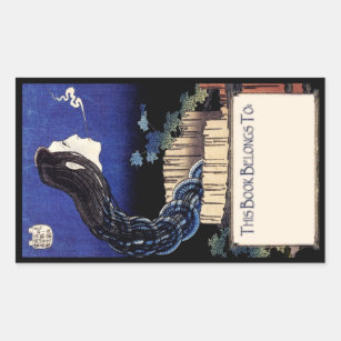Exlibris - den spöklika japanska demonboken rektangulärt klistermärke