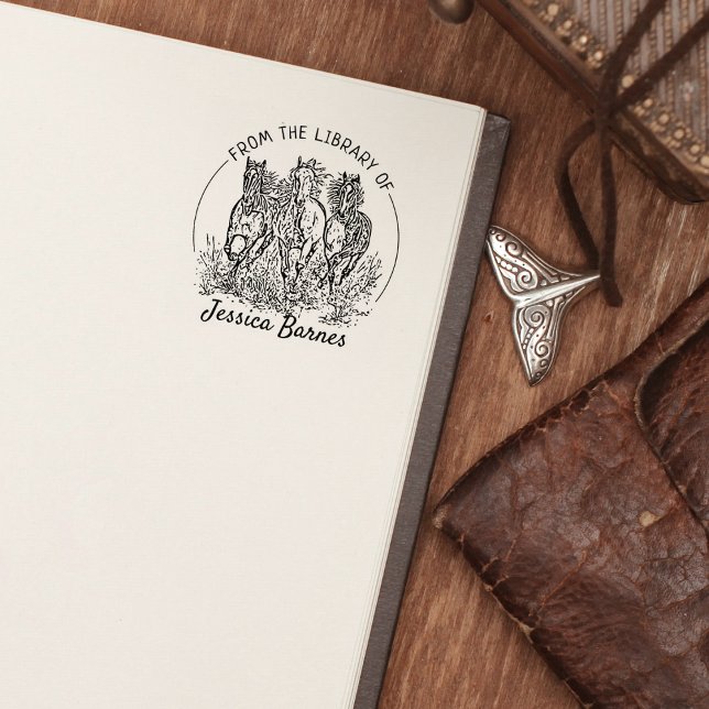 Exlibris Eleganta Hästar Stämpel (Skapare uppladdad)