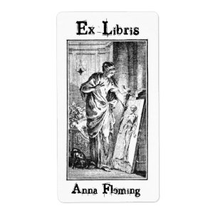 Exlibris som målar damen fraktsedel