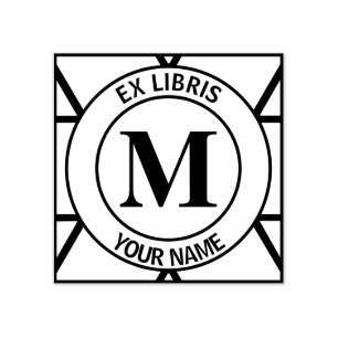 ExlibrisMonogrambokägarmärke Stämpel