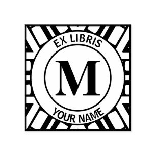 ExlibrisMonogrambokägarmärke Stämpel