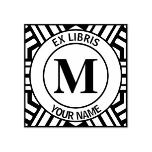 ExlibrisMonogrambokägarmärke Stämpel