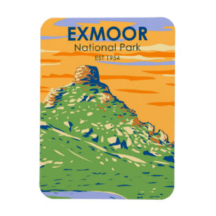 Exmoor National Park Castle Sten England Vintage Magnet