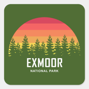 Exmoor National Park Fyrkantigt Klistermärke