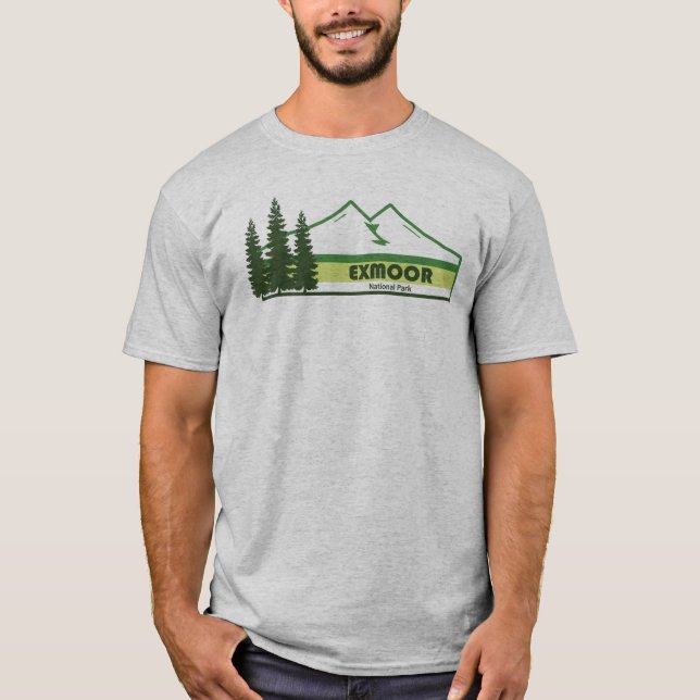 Exmoor National Park Grönt Rand T Shirt (Framsida)
