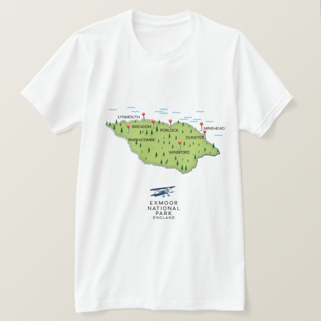 Exmoor National Park karta T Shirt (Design framsida)