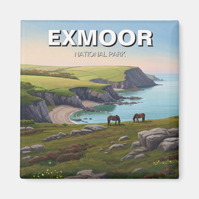 Exmoor National Park Pony Travel Magnet (Framsidan)