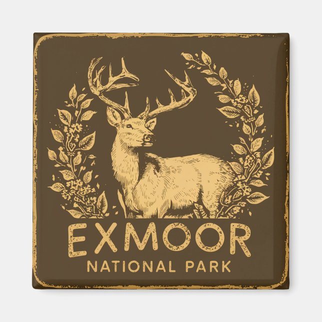 Exmoor National Park Snygg Hjort Magnet (Framsidan)