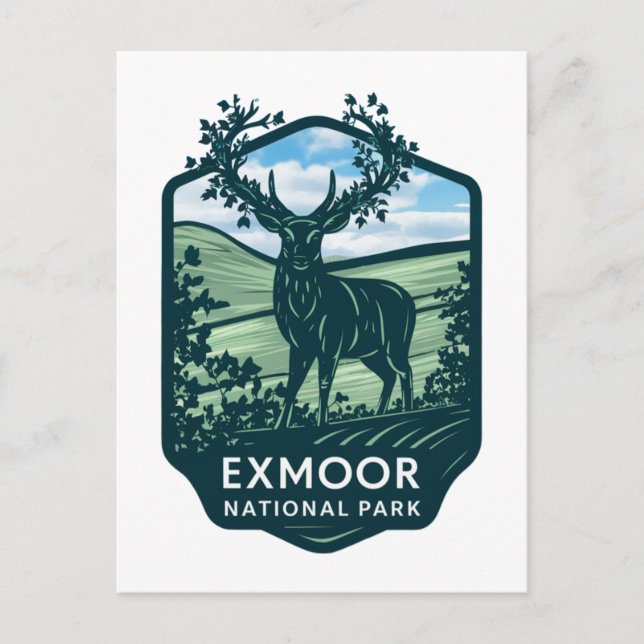 Exmoor National Park Söt Hjort Helg Vykort (Framsida)