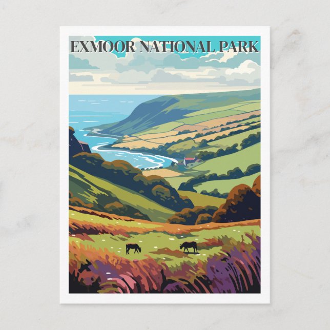 Exmoor nationalpark, England  Vykort (Framsida)