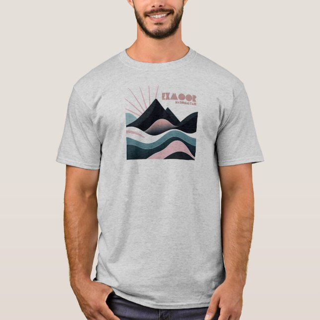Exmoor nationalpark Färgade kullar T Shirt (Framsida)
