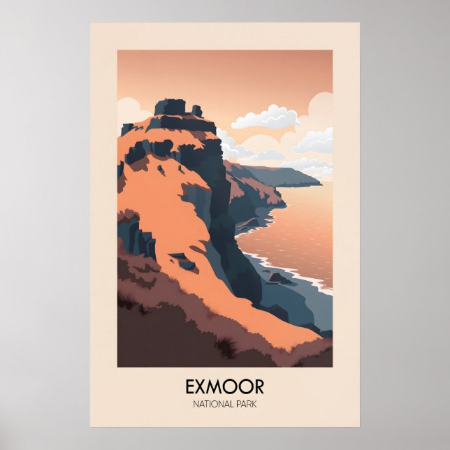 Exmoor nationalpark Modern reseaffiche Poster (Framsidan)